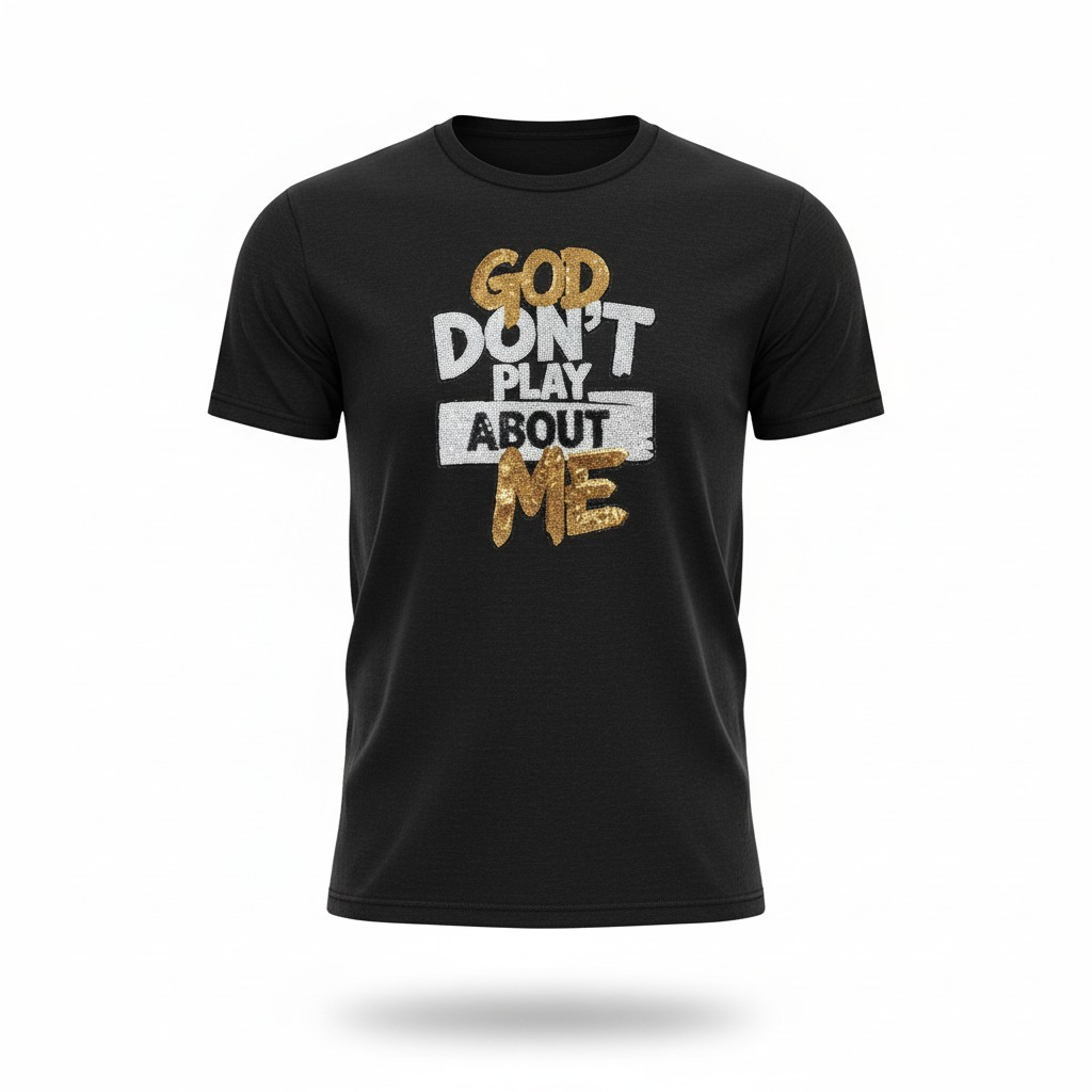 God Don't Play About Me Sequin T-Shirt