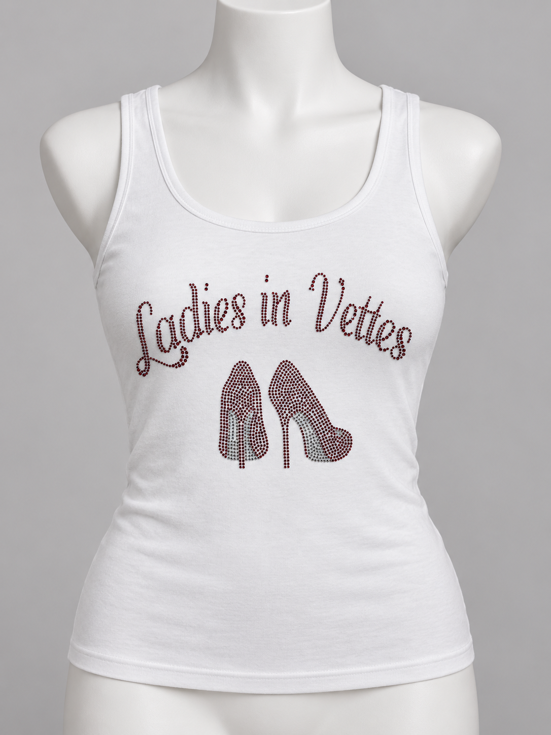 LIV Rhinestone White Tank Top