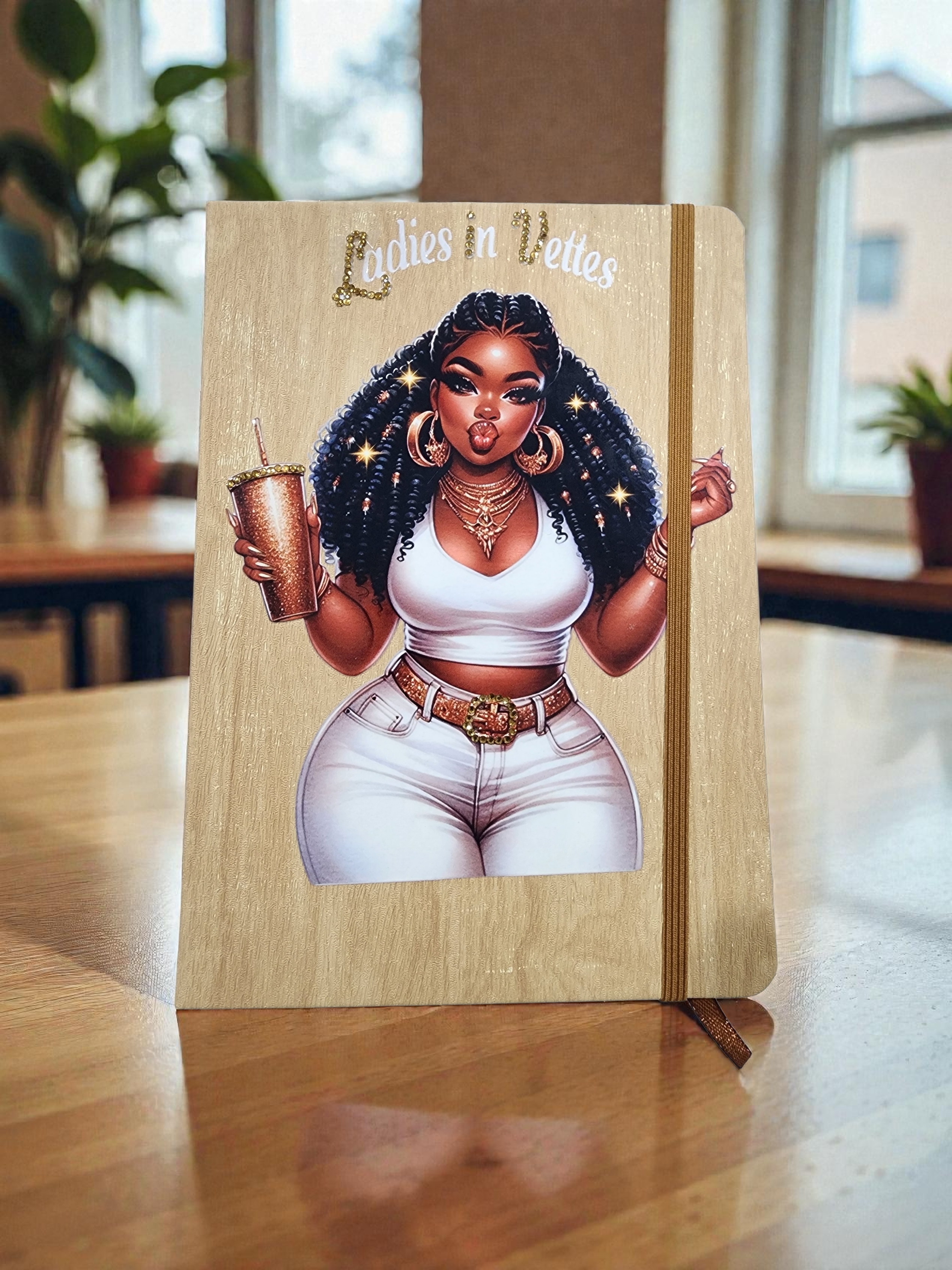 Beautiful Brown Ladies In Vettes A5 Journal with pen