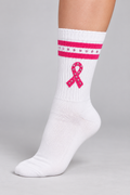 Rhinestone Brest Cancer Socks