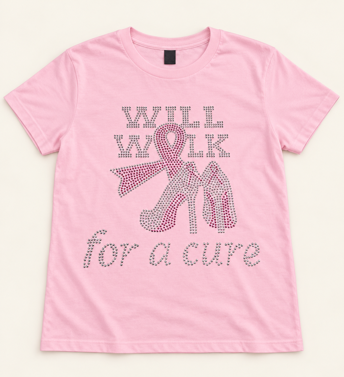 Rhinestone "Will Walk for a Cure "