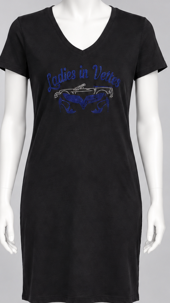 LIV Black Tee Shirt Rhinestone Dress