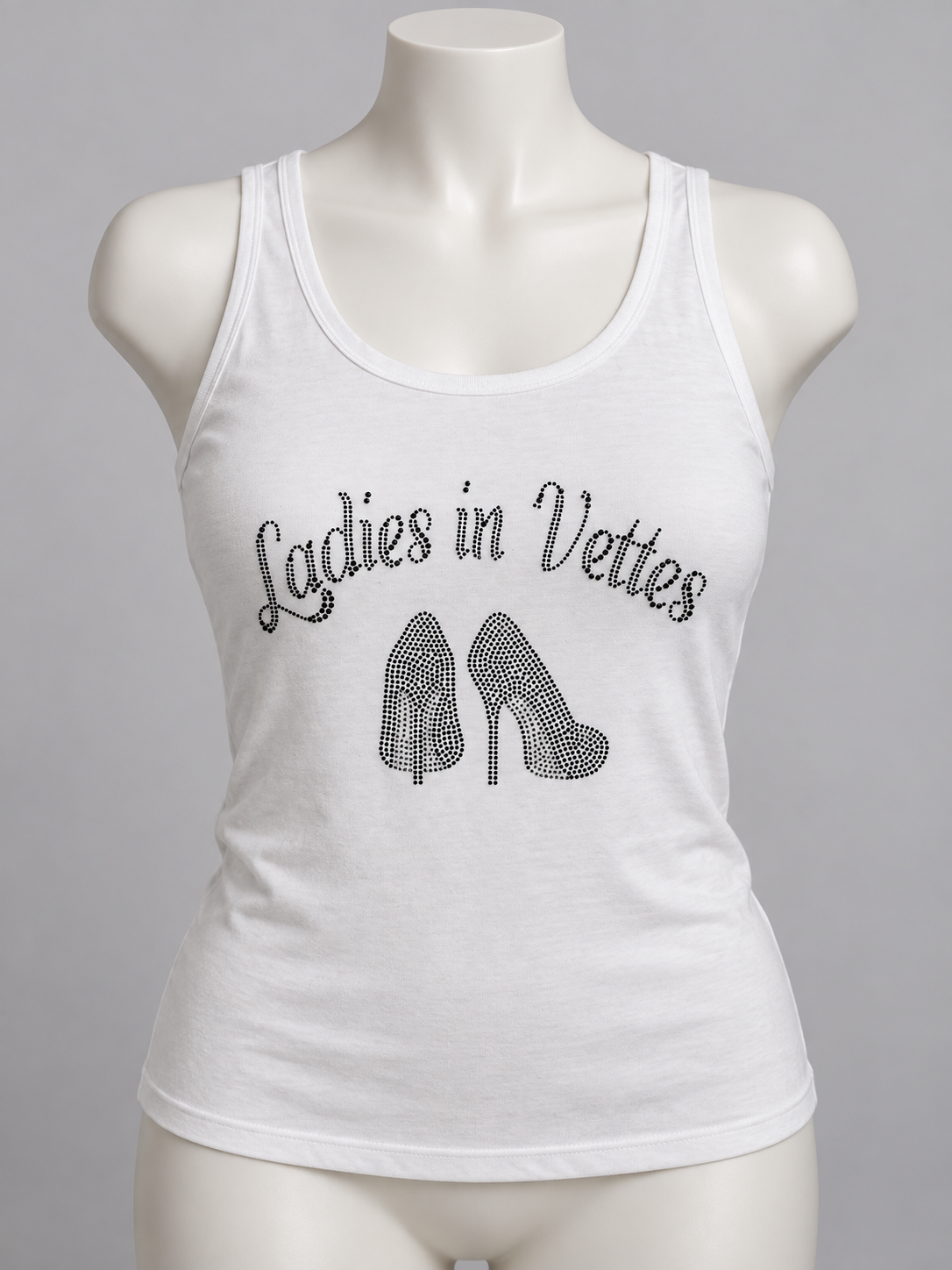 LIV Rhinestone White Tank Top