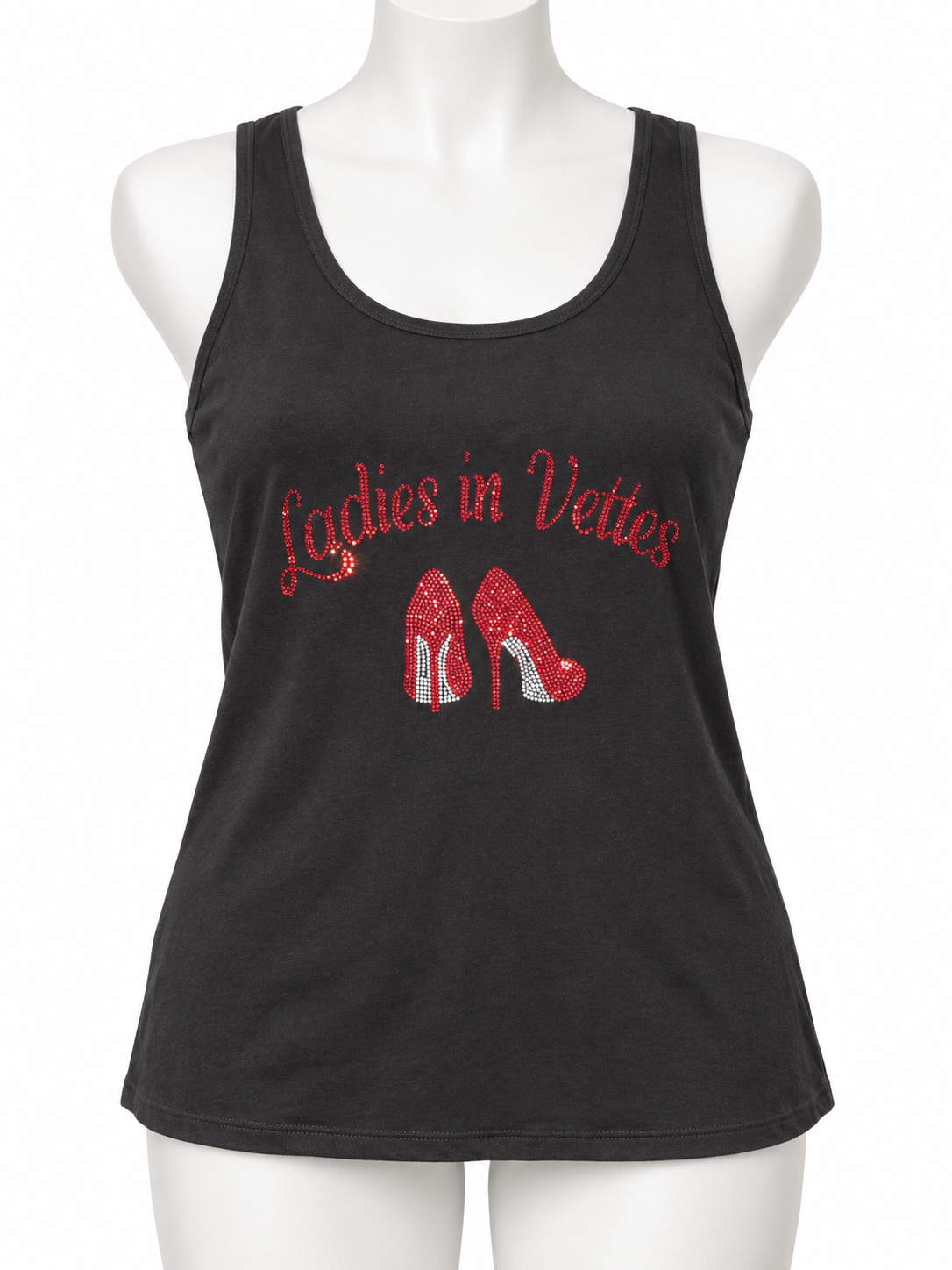 LIV Black Black Tank Top with LIV Rhinestone